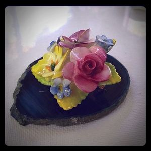 Bone China Made in England Flower Cluster Brooch